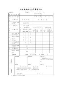 成都某路桥公司施工文档之混凝土模板工序质量评定表