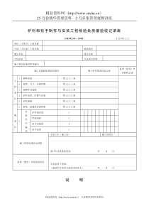 护栏和扶手制作与安装工程检验批质量验收记录表