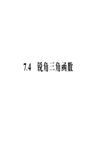 中考数学总复习课件：7.4锐角三角函数