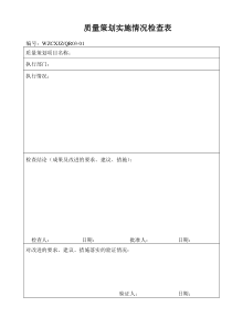 施工组织质量策划实施情况检查表