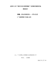 广东教育版小学综合实践活动六年级上册全国教案大赛