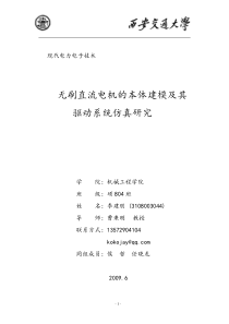 无刷直流电机的本体建模及其驱动系统仿真研究