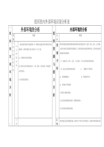 组织的内外部环境的识别分析表