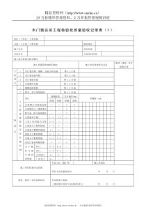 木门窗安装工程检验批质量验收记录表