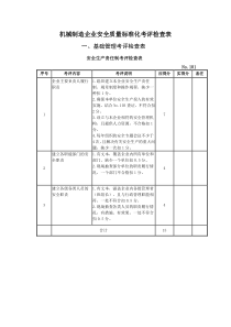 机械制造企业安全质量标准化考评检查表(全)