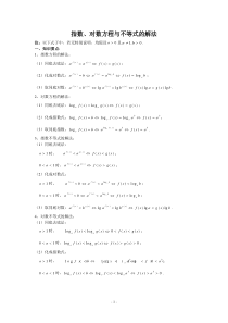 指数方程与指数不等式、对数方程与对数不等式的解法