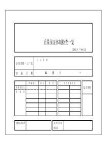 松下质量保证体制检查表(1)