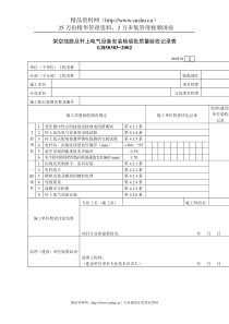 架空线路及杆上电气设备安装检验批质量验收记录表