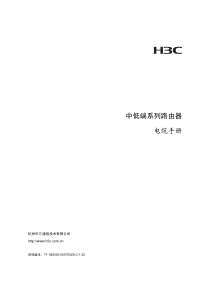 H3C 中低端系列路由器电缆手册