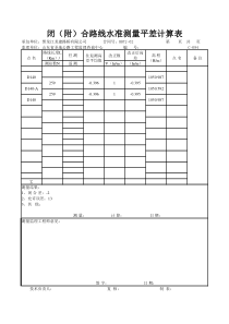 闭(附)合路线水准测量平差计算表