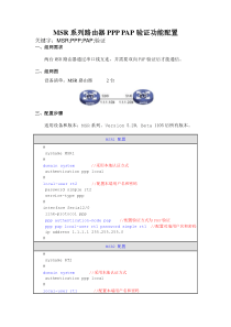 H3CMSR系列路由器PPP PAP验证ACL功能配置