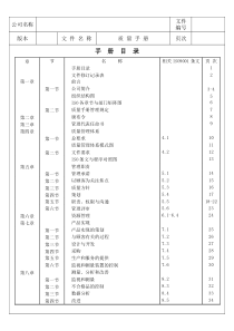 质量手册(家居用品)