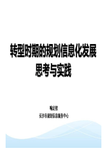 转型时期的规划信息化思考与创新