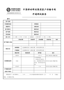 中国移动跨省集团客户传输专线开通测试报告