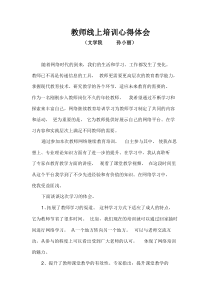 教师线上培训心得体会