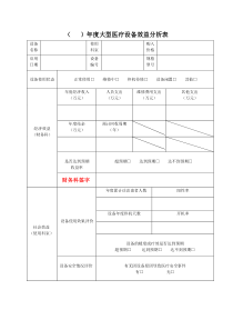 医院大型医疗设备效益分析表