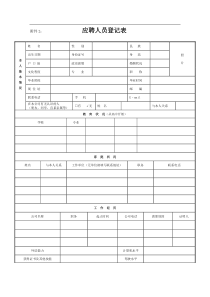 员工应聘登记表