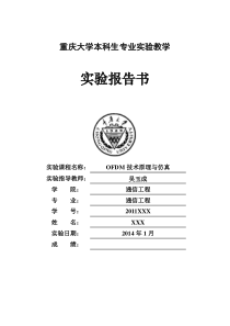 重庆大学通信工程-OFDM技术原理与仿真-通信原理