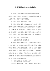 公司百日安全活动总结范文