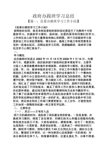 政府办跟班学习总结