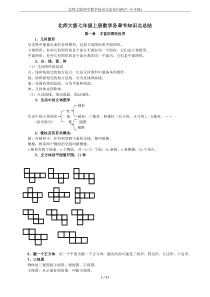 北师大版初中数学知识点总结归纳(7～9年级)