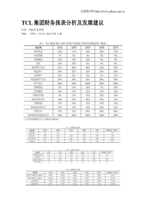 TCL集团财务报表分析及发展建议