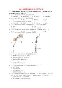 2019年湖南省益阳市中考化学试卷