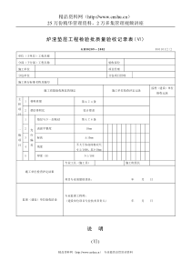 炉渣垫层工程检验批质量验收记录表