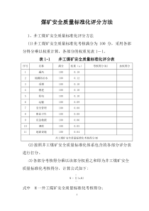 煤矿职业卫生安全质量标准化评分表讲解