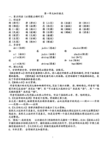 鲁教版四年级上册语文知识点