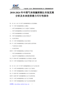 2018-2024年中国气体泄漏探测仪市场发展分析及未来投资潜力可行性报告