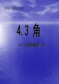 人教版七年级上册数学4.3.3  余角和补角(2)