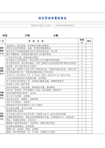 病区管理质量检查表