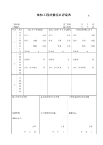 石化设备安装质量评定表