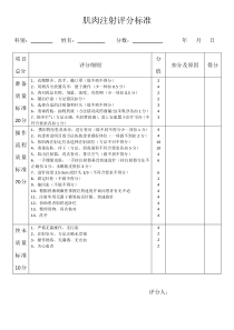 肌肉注射评分标准