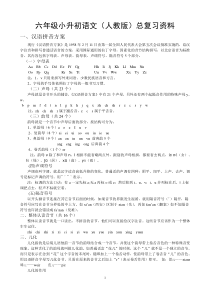 六年级小升初语文(人教版)总复习资料