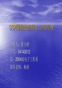 DSP图像处理算法的实现-I