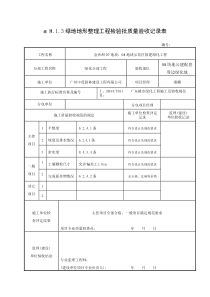 绿地地形整理工程检验批质量验收记录表