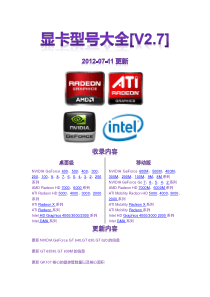 显卡型号大全【V2.7】