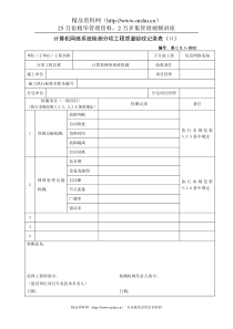 计算机网络系统检测分项工程质量验收记录表（Ⅱ）