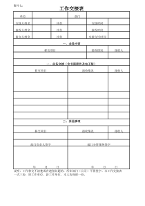 工作交接表(适用于部门及公司)