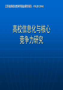 高校信息化与核心竞争力研究