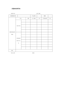 质量事故费用表