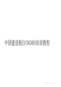 中国建设银行Cognos报表、分析、查询培训教程-经典收藏