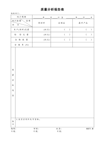 质量分析报告表