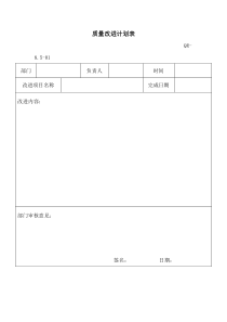 质量改进计划表