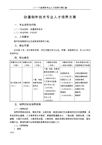 动漫制作技术专业人才培养方案