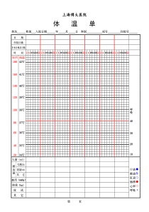 医院体温表(模板)