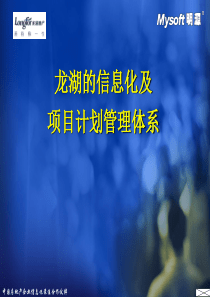 龙湖集团信息化管理与项目计划管理体系