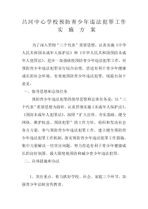 吕河中学预防青少年违法犯罪工作实施方案组织计划